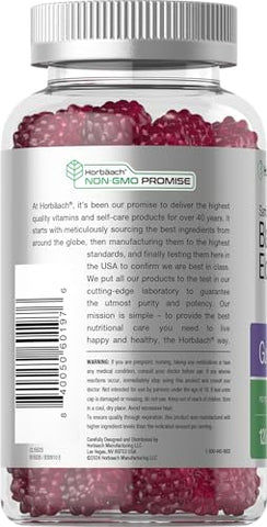 Horbäach - Horbaach Gomas de Sabugueiro Negro | 120 Unidades | Extrato de Sambucus | com Zinco e Vitamina C | Sabor de Frutas Vermelhas | Vegano, Não-OGM e Livre de Glúten | Horbaach