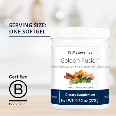 Golden Fusion: Curcumina Altamente Bioabsorvível e Peptídeos de Colágeno de Pasto†, 30 Porções - Metagenics