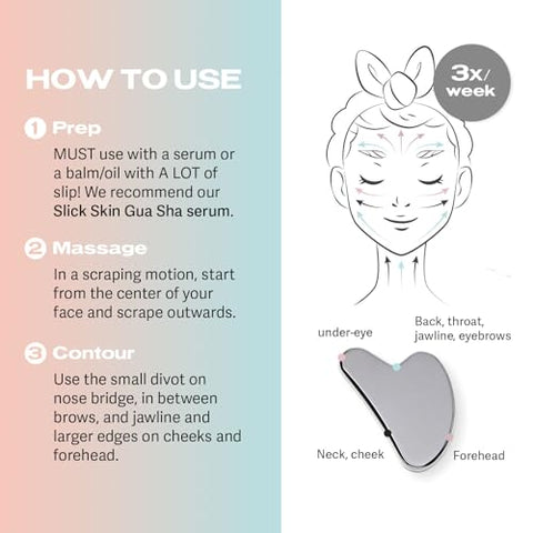 Gua Sha Facial em Aço Inoxidável – Ferramentas Faciais em Aço Inoxidável, Reduz Inchaço, Drenagem Linfática, Tensão Facial, Durável  Sacheu - Sacheu