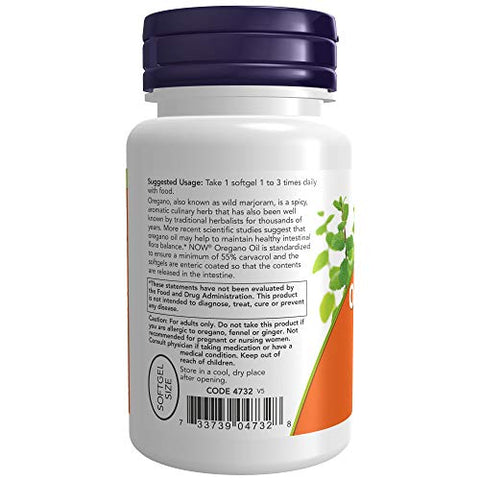 NOW Foods - Now Supplements Óleo de Orégano com Gengibre e Óleo de Funcho, 90 Softgels (Embalagem com 3), Revestimento Entérico
