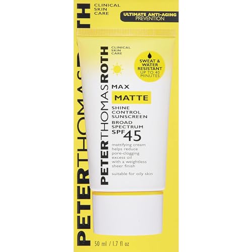 Protetor Solar Max Matte Shine Control FPS 45 | Protetor Solar Matificante para Pele Oleosa, Resistente à Água, 50 ml (1 unidade) - Peter Thomas Roth