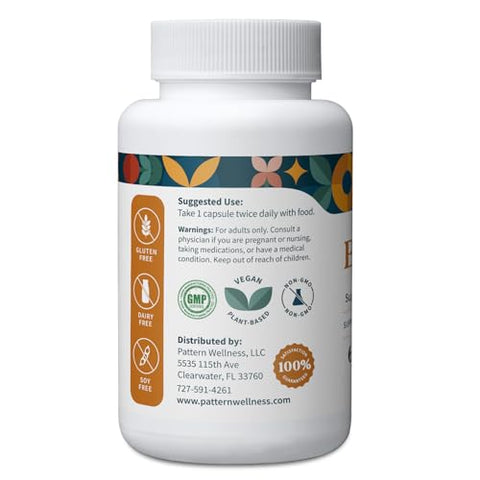 Suplemento Pattern Wellness Berberine com Canela Ceylon Orgânica – Suporte Antioxidante – Saúde Integral – Suporte Saudável ao Colesterol – Fabricado nos EUA – 60 Cápsulas Não-OGM