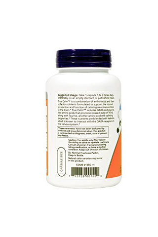 NOW Foods - Now Foods True Calm Amino Relaxer 90 Cápsulas Vegetais 2 Pacotes – Fórmula Relaxante com Aminoácidos