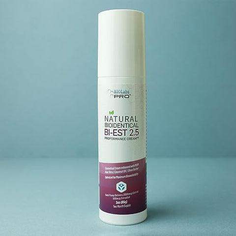 UltraSpa Skincare - BioLabs PRO Creme Natural Bioidêntico Estro 2.5, Combo para Mulheres Suprimento de Dois Meses (Sem Fragrância – 90g)