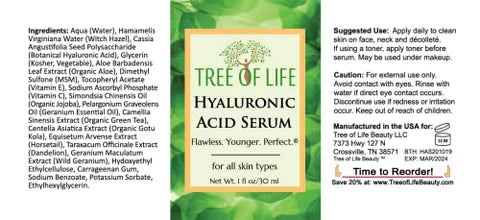 Tree of Life Beauty - Duo Sérum Facial Tree of Life Vitamina C e Ácido Hialurônico, Suavizante e Renovador, Testado por Dermatologistas – Conjunto de Cuidados com a Pele 2  Tree of Life