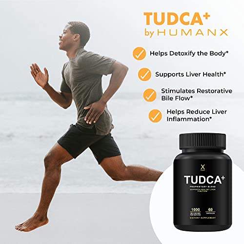 TUDCA 1000mg – Ácido Tauroursodeoxicólico – Suporte para Saúde Hepática – Desintoxicação e Limpeza – Vegano, Não-OGM – Cápsulas Fáceis de Engolir – Tudca Bile - HUMANX