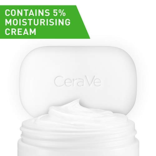 Barra de Limpeza Hidratante | Sabonete Corporal e Facial sem Sabão com 5%% de Creme Hidratante | Sem Fragrância | Kit com 3 Unidades, 130g Cada - CeraVe