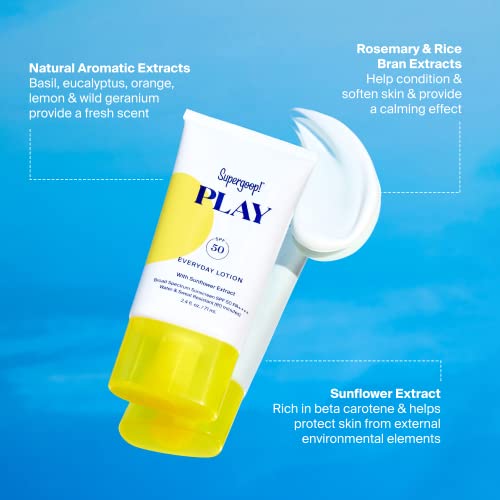 PLAY Everyday FPS 30 Loção, 2.4 oz – Protetor Solar de Amplo Espectro para Pele Sensível – À Prova d’Água - Supergoop!