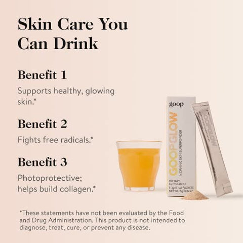 Beauty Morning Skin Drink Mix | Pó para Bebida que Protege contra Sinais de Envelhecimento | Vitamina C, Vitamina E | 30g - goop