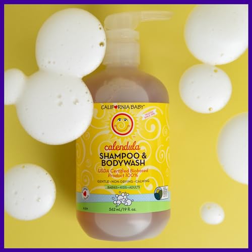 Shampoo e Sabonete Líquido California Baby Calendula – Testado contra alergias, para pele seca e sensível, 100% à base de plantas – Certificado pelo USDA, 251 mL / 8.5 fl. oz