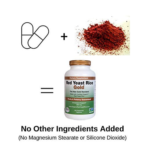 Red Yeast Rice Gold - 600 mg de Arroz Vermelho Orgânico – IP6 International – 240 Cápsulas Vegetais