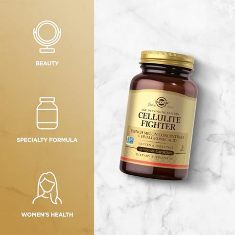 SOLGAR - Solgar – Nutrição Antienvelhecimento para Mulheres com Concentrado de Melão Francês, Ácido Hialurônico e Vitamina C – Promova uma Pele Bonita – Diário, Vegano, Sem Laticínios, Soja – 30ml