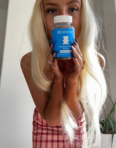 Gomas de Suporte para Glúteos Femininos | Potencializador de Treino | Sabor de Frutas Vermelhas | Multivitaminas | Mistura Botânica Natural | Modela Curvas | Aumenta Confiança | Fitness Feminino - BEARVANA