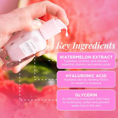Conjunto de cuidados com a pele Glow Recipe Smooth Skin Sailing – Hidratante Facial Watermelon Glow Pink Juice (25ml) + Redutor de Poros Strawberry BHA (30ml)