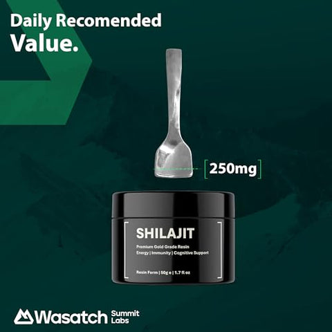 Wasatch Summit Labs - Resina Pura de Shilajit Orgânico | Autêntico Ouro Himalaia Grau Colhido a 16.000-18.000 pés | 100% Puro Não Filtrado | 85 Minerais Traços e Ácido Fúlvico para Energia e Suporte Imunológico