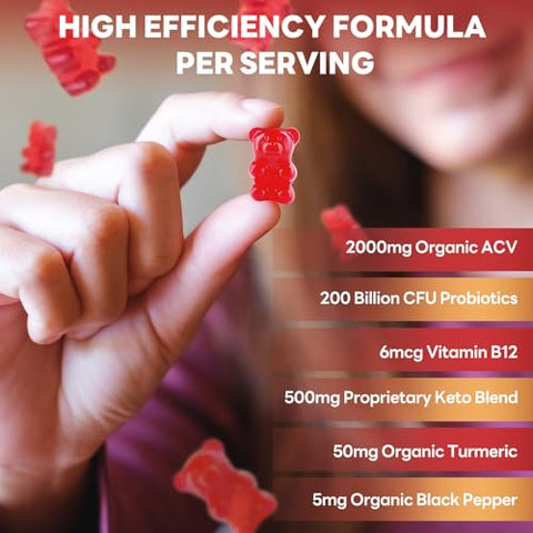 swiss bioenergetics - Gummies de Vinagre de Maçã Keto 90 CT – Keto ACV Gummy Diet Supplement – Orgânico 2000mg ACV Gummies com Probióticos, B12 e Suporte Keto para Mulheres e Homens – Sem Gelatina, Vegano