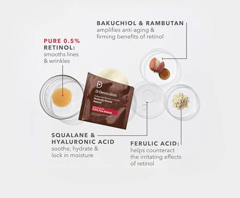 Tratamento Perfeitamente Dosado com Retinol Ferulic Avançado (Extra Forte 0,5%), 8 Pacotes – 8g - Dr Dennis Gross