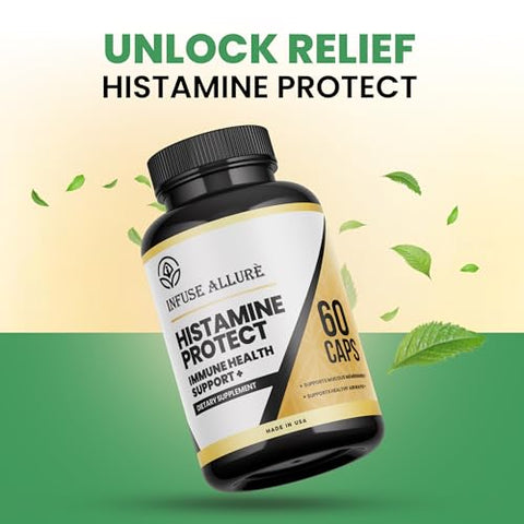 Infuse Allurè - Suplemento Premium Bloqueador de Histamina – Suplemento de Diamina Oxidase Bloqueador de Histamina – Suplemento Avançado de Enzima DAO para Intolerância à Histamina de Origem Alimentar – Fabricado nos EUA 60 Cápsulas