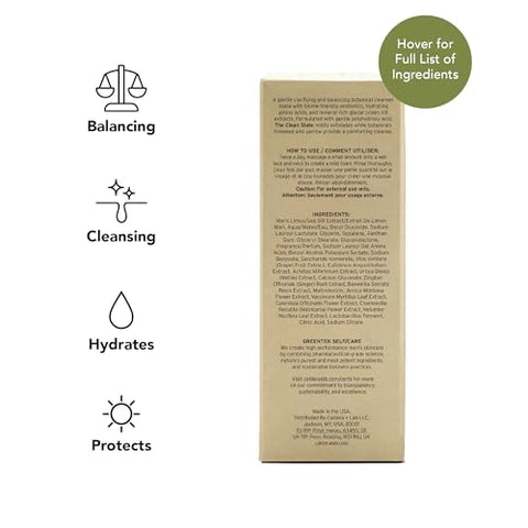 Caldera Lab The Clean Slate | Espuma Facial Orgânica para Homens com Pele Seca e Sensível | Limpeza Profunda e Hidratação | 100ml