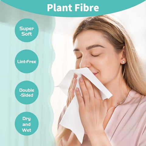 Toalhas Faciais Descartáveis 10″×12″ 100 Unidades – Maciez e Espessura Extra, Lenços de Limpeza Facial para Pele Sensível, 2 Pacotes - Ditoi