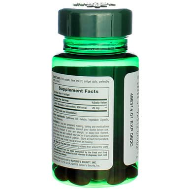 Nature's Bounty - Nature’s Bounty Lutein 20 mg Softgels 30 un (Pacote com 4) – Saúde Ocular e Antioxidante