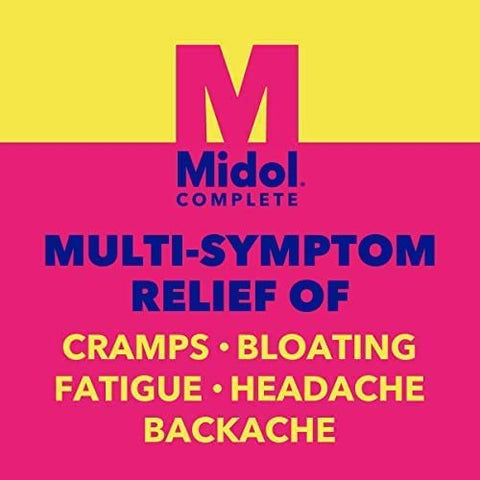 Complete Caplets com Acetaminofeno para Alívio dos Sintomas Menstruais – 50 Unidades (25 Pacotes de 2), Alívio Rápido das Cólicas e Dores Menstruais - Midol