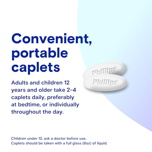 Phillips' - Phillips Laxative Caplets: Alívio Suave da Constipação Ocasional com Magnésio Natural, Sem Cólicas e Laxantes Estimulantes, 100 Caplets