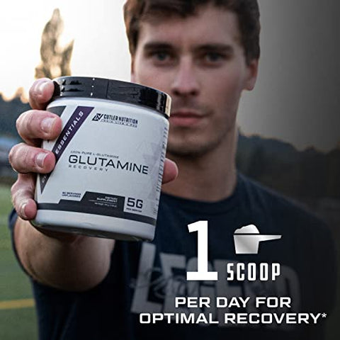 Cutler Nutrition - Cutler Essentials L-Glutamina Pura 100% para Recuperação Acelerada, Suporte à Massa Muscular Magra e Síntese Proteica Melhorada | Sem Sabor, 60 Porções