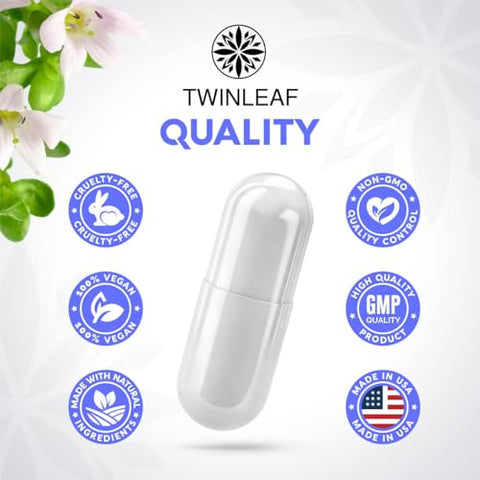 TWINLEAF - Suplemento Natural de Serotonina – 5HTP Serotonina Made in USA – 60 cápsulas de 100mg