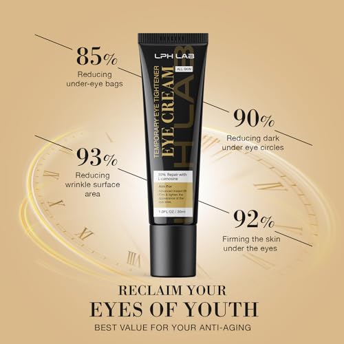 LPH LAB - Creme Redutor de Bolsas nos Olhos – Tratamento Instantâneo para Redução de Inchaço e Olheiras – Firmando a Pele Delicada sob os Olhos, Anti-Idade para Linhas Finas, 30ml
