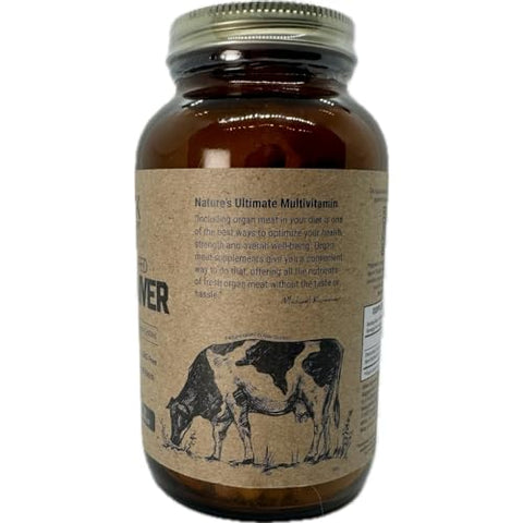 Fígado Bovino 3000 mg, Cápsulas de Fígado Bovino Liofilizado, 100%% Criados em Pasto na Nova Zelândia, 180 Cápsulas de Fígado, Suprimento de 45 Dias - MK Supplements