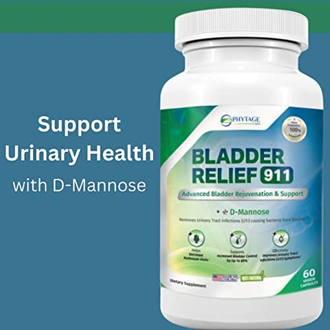 Phytage Labs - Bladder Relief 911 Detoxificante – Suporte para a Bexiga, 60 Cápsulas Vegetais