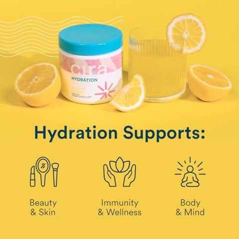 Hydration Electrolyte Powder for Women – Pó de Eletrólitos para Hidratação (45 Porções) x Alicia McCarvell’s Electrolyte Drink Mix with Himalayan Salt – Mistura de Bebida de Eletrólitos para Alívio da Desidratação – Limonada do Amor Próprio - Cira