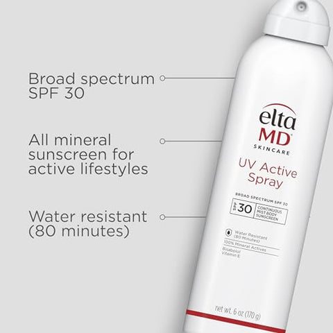 Spray Solar Mineral Ativo FPS 30, Proteção Ampla Espectro, Óxido de Zinco, 150 ml - EltaMD