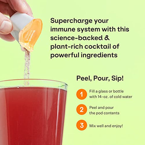 Mix de Bebida de Suporte Imunológico | Sem Açúcar com Sabugueiro, Vitamina C, Vitamina D, Zinco, Prebióticos e Probióticos | Amigável ao Keto, Vegano, Sem Glúten | Sem Sabores Artificiais | Marca Blueshift - Blueshift