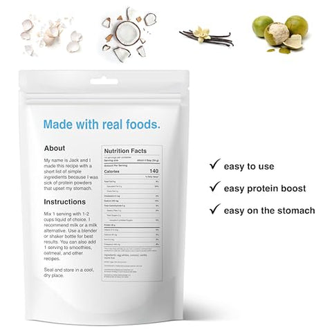 drink wholesome - Proteína em Pó de Clara de Ovo de Baunilha | Fácil Digestão | Amigável ao Estômago | Sem Inchaço | Sem Lactose | Sem Bloating | 100% Natural