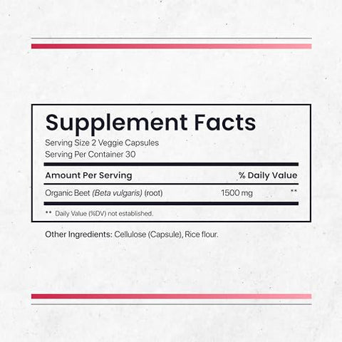 Nature's Pure Blend - Nature’s Pure Blend Cápsulas de Beterraba Orgânica I Suporte ao Fluxo Sanguíneo, Pressão Arterial, Saúde Cardíaca I Estimulante de Energia, L-Arginina