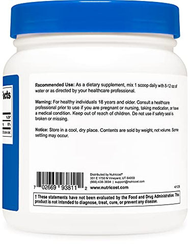 Pó de Ascorbato de Cálcio (Vitamina C e Cálcio), 500g – Livre de Transgênicos e Glúten - Nutricost