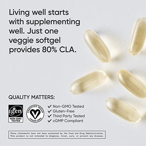 Vegan CLA 1250mg com Ácido Linoleico Conjugado Ativo para Homens  – 60 cápsulas - Sports Research