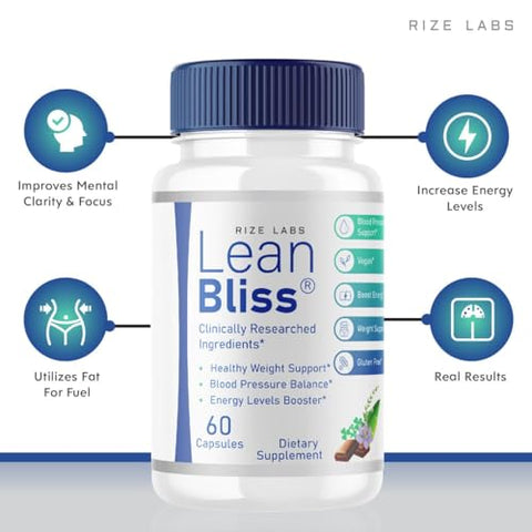 rize labs - Lean Bliss – Pílulas para Emagrecimento, Fórmula Queima de Gordura, Cápsulas Avançadas de Metabolismo LeanBliss para Gerenciamento Natural de Peso