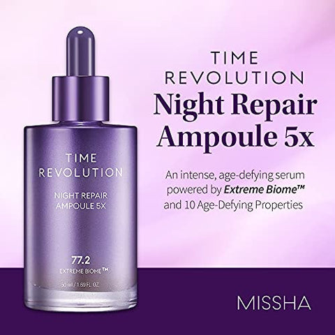 Time Revolution Night Repair Ampola Facial (5ª Geração) – Cuidados Intensivos e Radiância com Probióticos Noturnos, 50ml - MISSHA
