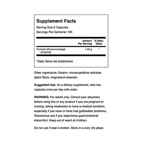 Curcuma Longa – Suporte para Articulações, Digestão e Fígado – 2 Pacotes de 240 Cápsulas (4 Pacotes) - Swanson