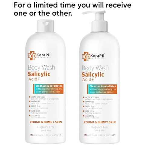 KERAPIL - Sabonete Corporal com Ácido Salicílico – Limpeza Suave, Esfoliação Delicada para Pele Áspera e Irregular, Tratamento para Acne Corporal, BHA