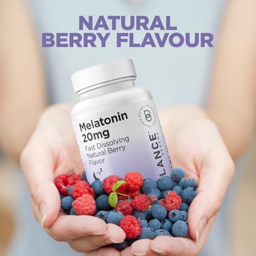 Balancebreens - Melatonina 20mg, 100% Livre de Medicamentos, 120 Comprimidos de Dissolução Rápida – Auxílio Natural para o Sono, Experimente Noites Serenas e Repousantes – Encontre Sua Calma, Abraçe o Relaxamento, Suporta um Sono Repousante e