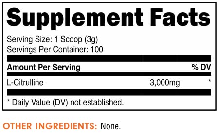 L-Citrulline 3000mg em Pó, Essenciais (100 Porções) – Aumente sua performance! - Bucked Up
