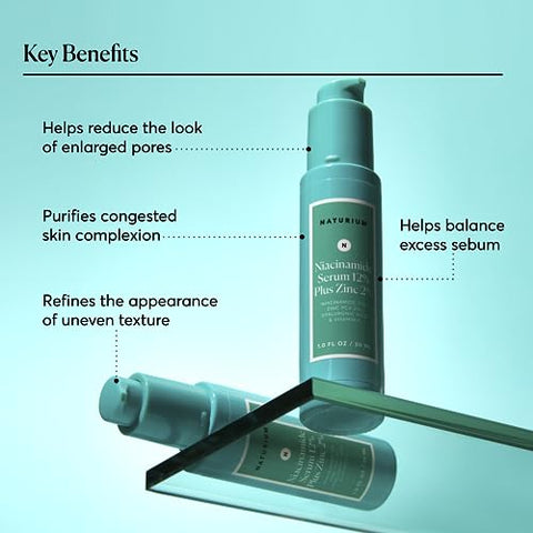 Niacinamide Serum Facial 12% + Zinco 2%, Tratamento para Complexão da Pele - Naturium