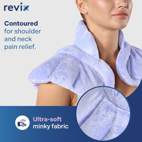 Almofada de Aquecimento para Alívio de Dor no Pescoço, Ombros e Costas com Calor Úmido, Envoltório Ponderado Aquecido para o Pescoço no Micro-ondas, Perfumado - REVIX