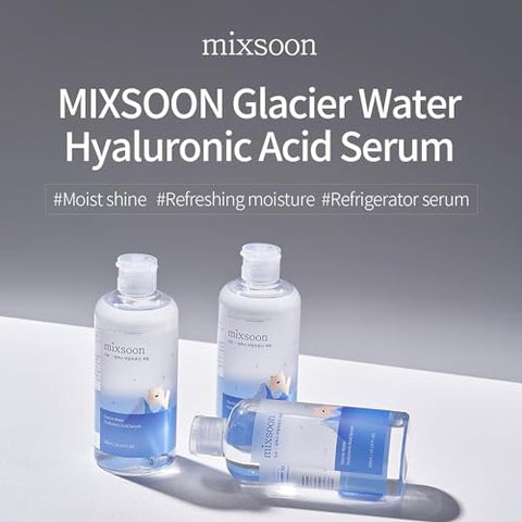 mixsoon - Mixsoon Glacier Water Serum Hialurônico para o Rosto Hidratante, Não Oleoso, Cuidados com a Pele Coreanos, Mega Tamanho 300ml