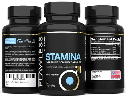 Flawless For Men - Stamina | L-Arginina e L-Citrulina | Aumente sua resistência física  Stamina