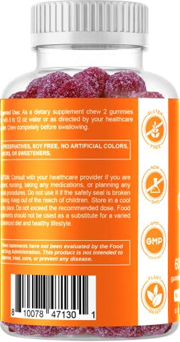 Zinc 50mg Gummies – 2 Pacotes de 60 Gomas Veganas – Livre de Glúten – Suporte Imunológico Saudável para Adultos, Homens, Mulheres - Vitamatic